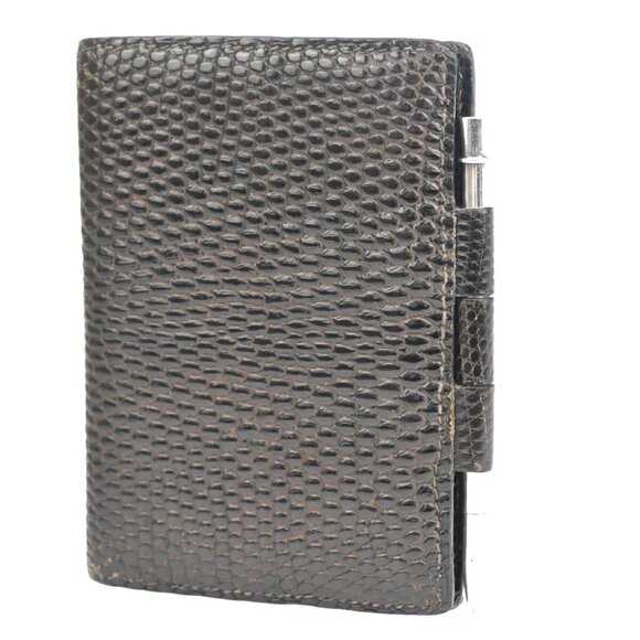 Hermes Handbags - HERMES Mini Notebook Cover Exotic Leather pen 925 Silver Brown 04SH757